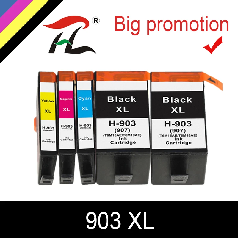 Чернильный картридж HTL 5PK 903XL для HP 903xl совместимый с hp Officejet Pro 6950 6960 6970