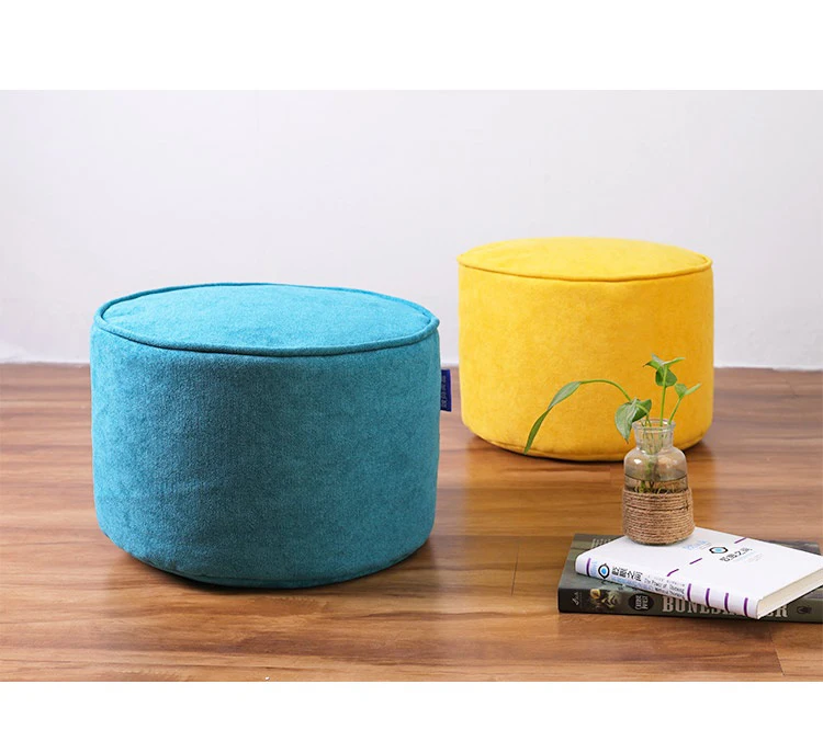 Pouf cocooning cylindrique couleur unie