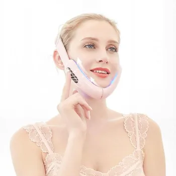 

Chin V-Line Up Lift Belt Machine Red Blue LED Photon Therapy Lifting Device Face Slimming Vibration Massager V-Face Care