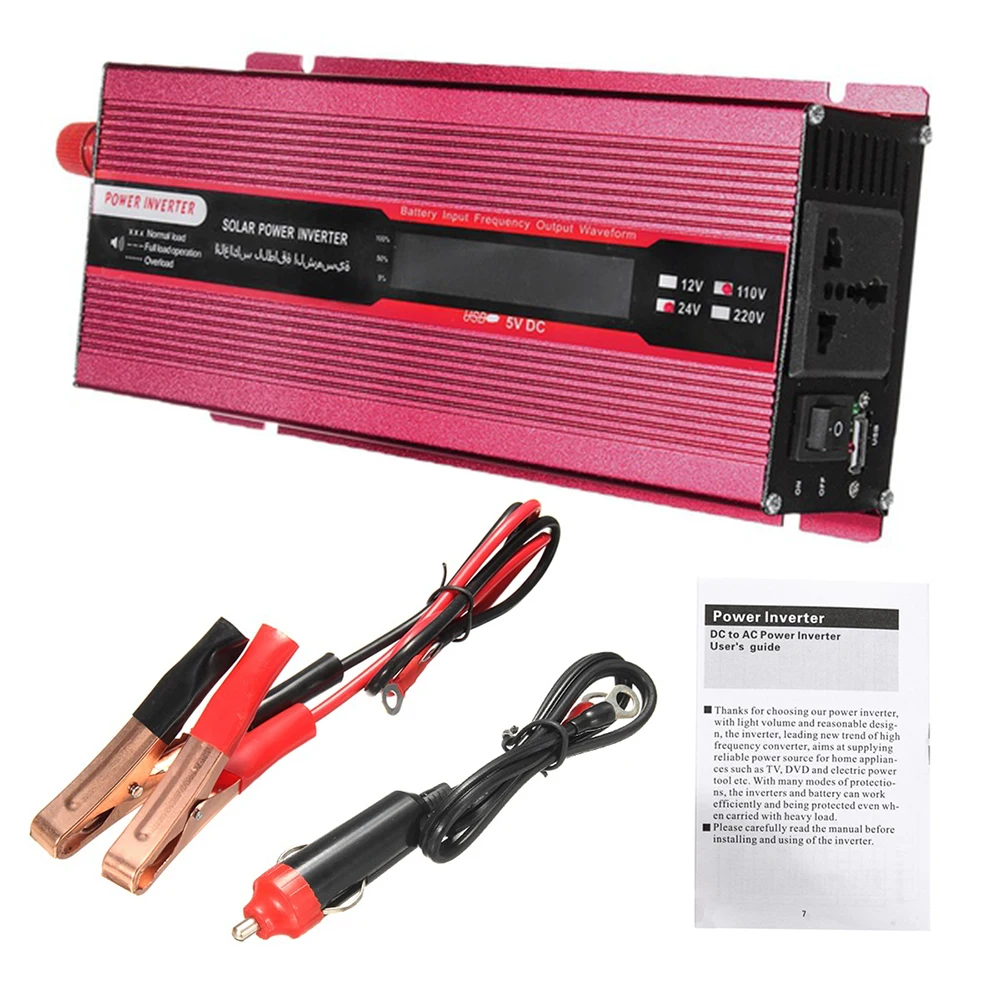 Vehemo Модифицированная синусоида DC12V к AC220V авто Инвертор солнечной энергии инвертор трансформатор портативный автомобильный алюминиевый сплав