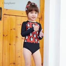 Новая модель купального костюма для девочек, черный с принтом собаки, для детей от 2 до 10 лет, Цельный купальник для девочек, детские купальные костюмы Детская летняя одежда для купания