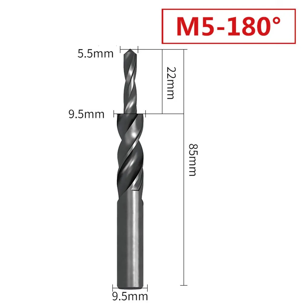 1PC M4--M12 90/180 Degree HSS Counterbore Spiral Step Drill Bit  Suitable For Metal/non-metal Drilling Chamfering