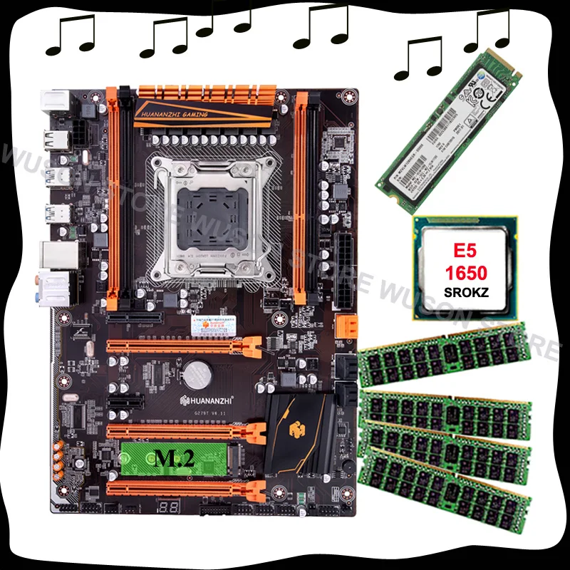 Материнская плата HUANANZHI X79 с процессором Intel Xeon E5 1650 C2 3 2 ГГц материнская M.2 128G NVME SSD