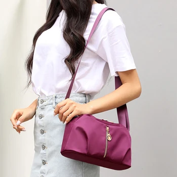 

Vintage Women Water proof Nylon Messenger Bag Shoulder Crossbody Bag Lady Small Shell Bag Bolsa Feminina Zippers Package