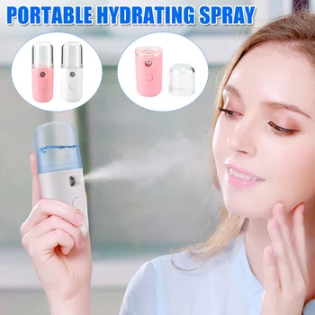 

30ML Mini Sprayer Portable USB Rechargeable Face Mist Sprayer Humidifier Diffuser Water Tank Hydrating Wrinkle Beauty Skin Care