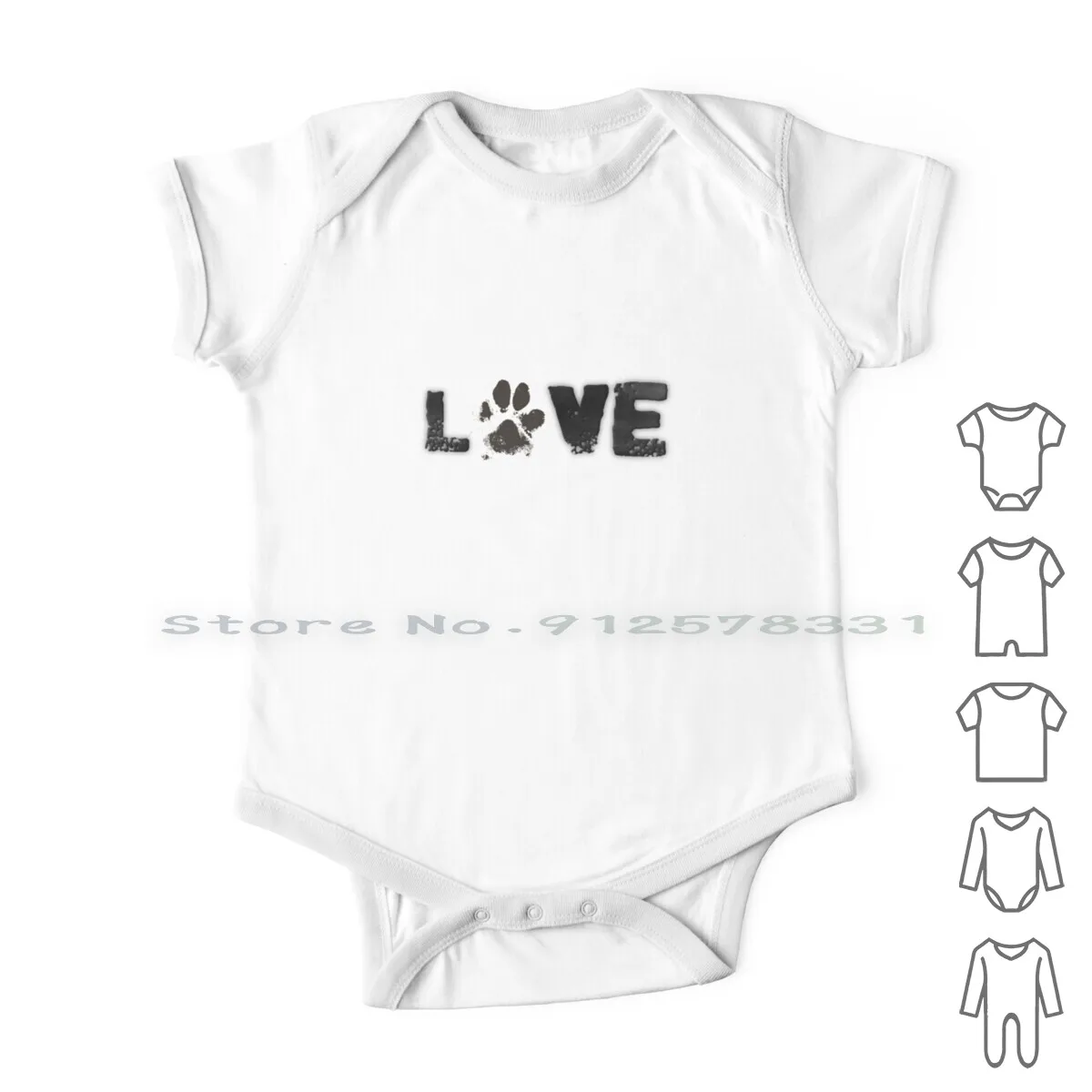 

Love Logo With Dog Paw Newborn Baby Clothes Rompers Cotton Jumpsuits Dog Paw Dog Owner Dog Lover National Dog Day Dog Dad Dog