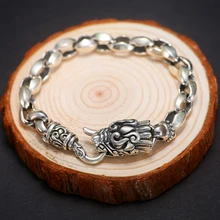 Cigovo 925 серебряный браслет небольшой группы дизайн Мужская мода ретро Китайский стиль Мужская Личность крутой уличный хип-хоп