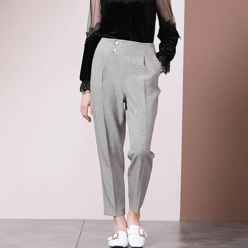 

Spring New Ladies Korean OL Pencil Pants Breathable Thin Casual Female Summer Pants Simple Suit Trousers For Women