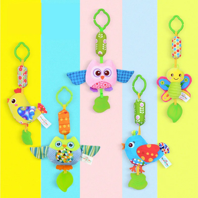 

Infant toys 0-3 years old puzzle plush bed appease cartoon car hanging teether rattle Baby Rattles & Mobiles Christmas gift