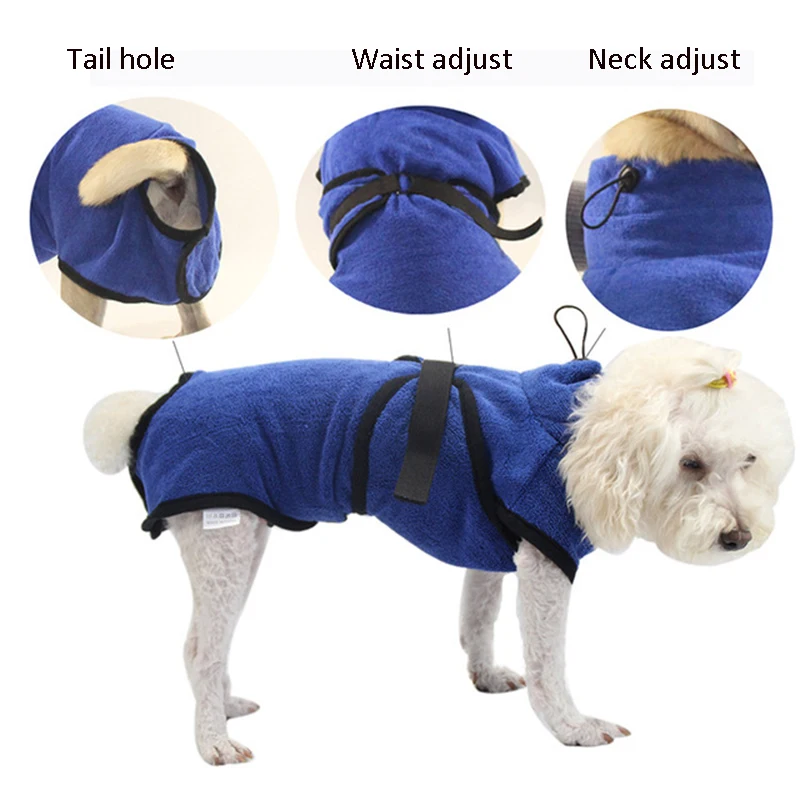 365 г микрофибра, регулируемое полотенце для собак, Мягкий купальный халат для сушки, теплая одежда для собак, накидка для щенков, супер абсорбент, чистящее средство