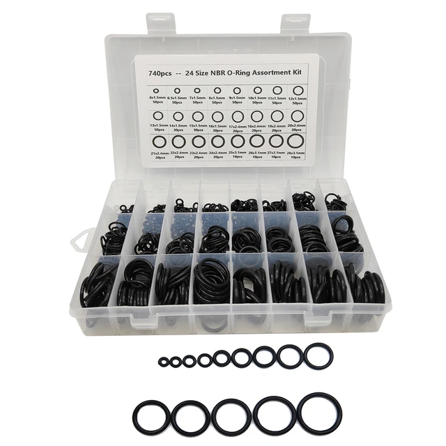 O Ring Assortment Kit, Rubber Washer Orings 740PCS 1200PCS Nitrile