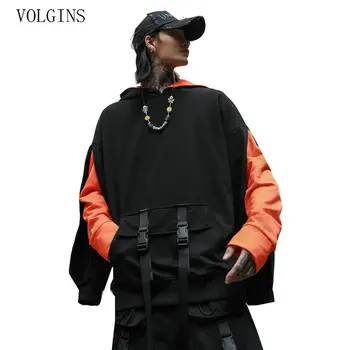 

Streetwear 2020 Hip Hop Hoodie Sweatshirt Men Hoodie Pullover Long Sleeve Cotton Ribbons Hooded Pocket Clothes New