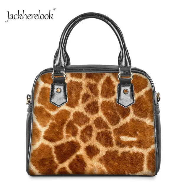 C0453DL Jackherelook 3D роскошный леопард/Жираф/Зебра/Тигр мех печати сумка животных полоса Сумочка с текстурой кожа Messenager сумки - Цвет: C0453DL