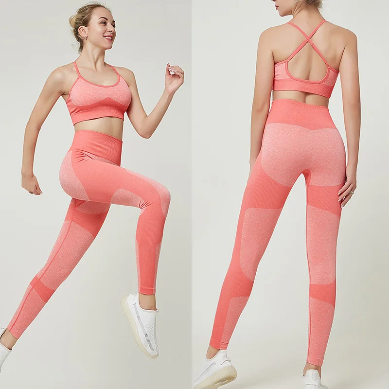 

Women's Yoga Set Sports Suits Running Fitness Gym Clothing Sports Bra+Sweatpants Workout Sets Sport Wear Female Tight sportswear