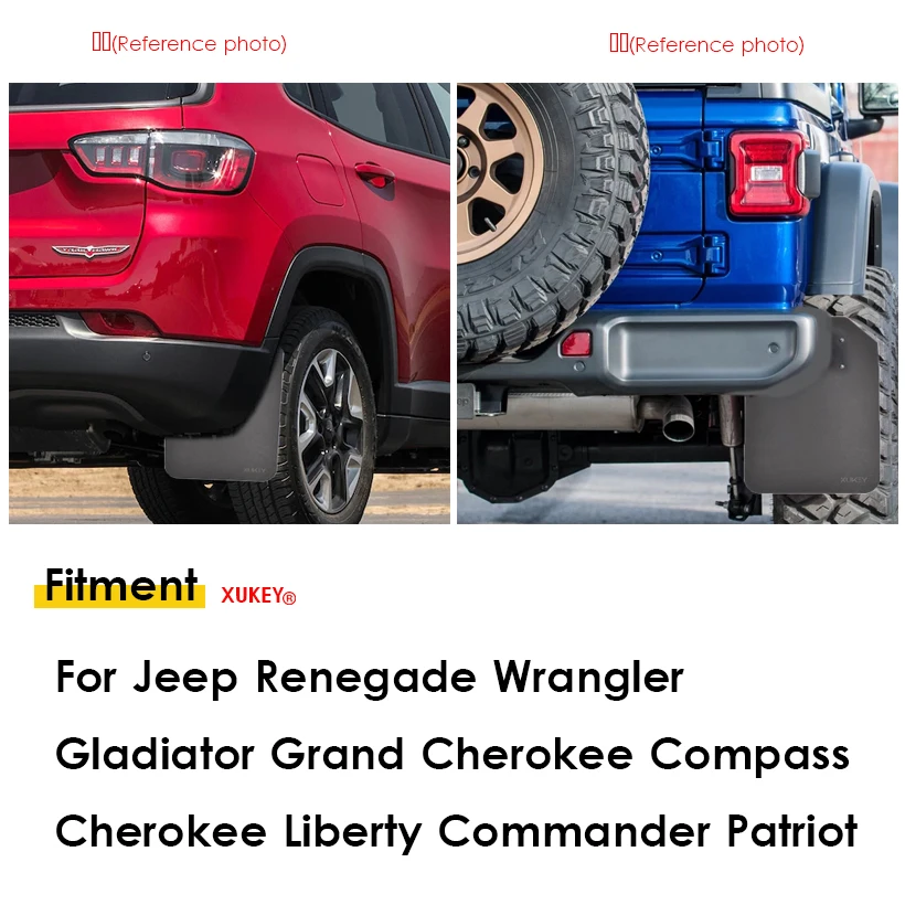 4x Брызговики для Jeep Renegade Wrangler Gladiator Grand Cherokee Компас Liberty Commander