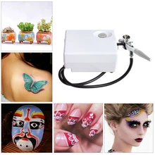 Макияж искусство распылитель для аэрографии с мини-набор воздушных компрессоров пистолет-распылитель для маникюра ремесло торта татуировки воздуха кисти инструмент для ногтей