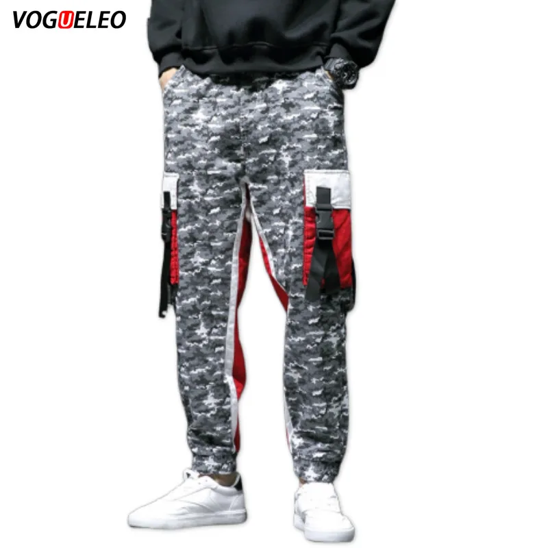 VOGUELEO модные брюки-карго мужские корейские уличные новые Джоггеры мужские брюки Высококачественная камуфляжная хип-хоп брюки
