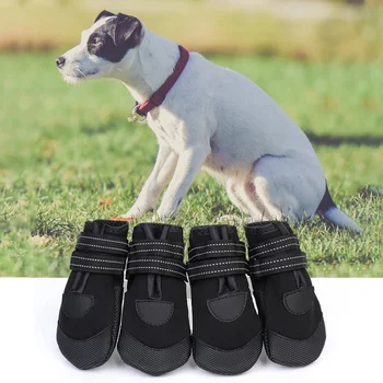 

Luminous Pet Dog Shoes Black Waterproof Pet Boots Outdoor Paw Protector For Large Dogs, Huskies, Golden Retriever No Hurt Feet