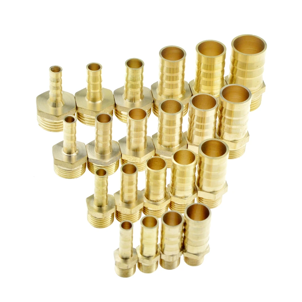 5-Pack Brass Barb X Male/Female Pipe Thread Adapter Hose Tail Connector Durable 