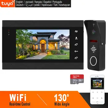 

HomeFong 7 Inch Wifi Video Intercom Smart Video Door Phone System Wide Angle Door Camere Motion Detect RealTime Control by Phone