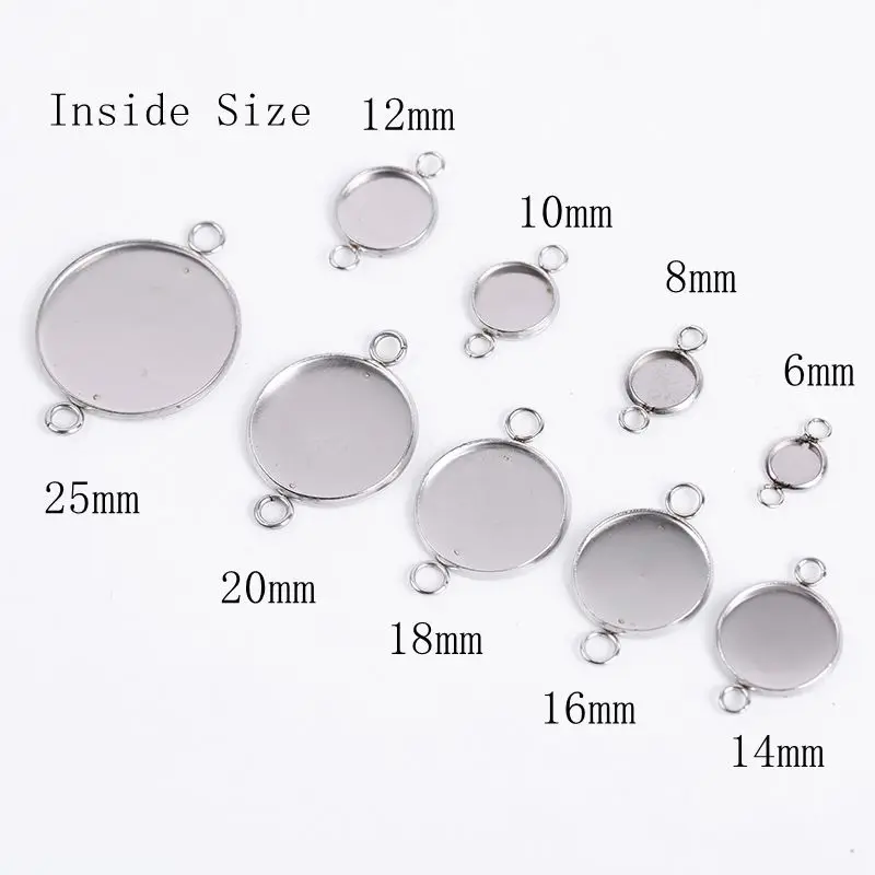 Пустой Кабошон из нержавеющей стали 10-20 шт./лот 6-25 мм для изготовления ювелирных
