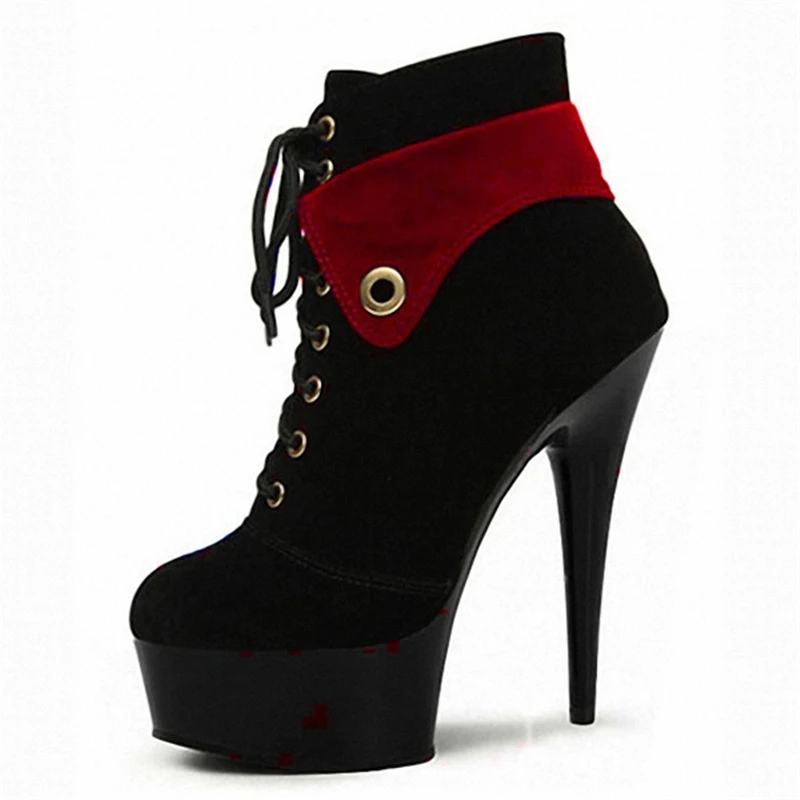 LAIJIANJINXIA New Ankle Boot Sexy 15cm High Heels Night Club Party Queen Dance Shoes Platform Women Dress Pole Dance Pumps Shoes - Цвет: Красный