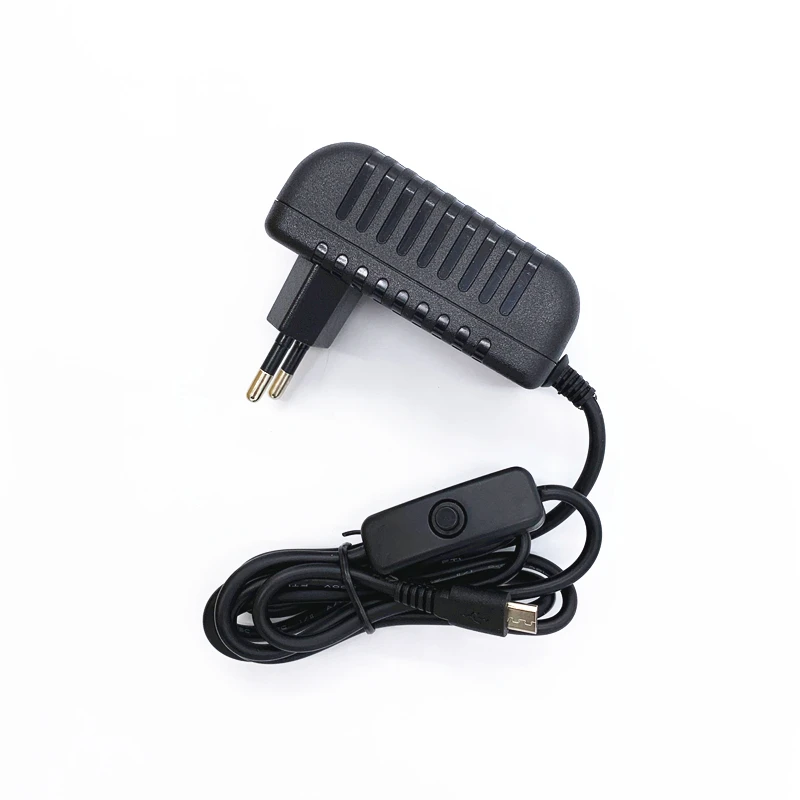 Fuente de alimentación AC 100 240V DC 5 V 3A, botón de interruptor, adaptador de corriente, fuente de alimentación, Puerto Micro USB, 5 V Volt para Raspberry Pi 3 Modelo B + plus|Adaptadores CA/CC| - AliExpress