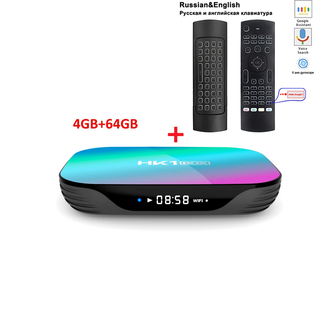 Смарт ТВ приставка HK1 коробка AmlogicS905x3 Android9.0 4GB 64GB BT USB3.0 1000M 1080P 2,4G 5G wifi 8K 4K телеприставка 4GB128GB коробка горячая распродажа - Цвет: 4GB64GBaddRUMX3Lmic