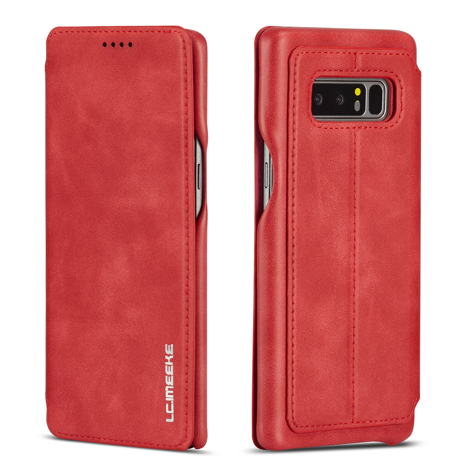 Note 10 Note10 чехол с логотипом для samsung Galaxy S9 S10 S10e S8 Plus чехол толстая книга Натуральная кожа флип Роскошный защитный чехол - Цвет: red