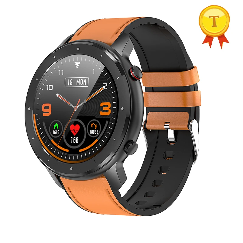 brown leather black IP68 плавательные Bluetooth Смарт-часы водонепроницаемые Смарт-часы непрерывный сердечный ритм Монитор артериального давления часы спортивный смарт-браслет - Цвет: brown leather black