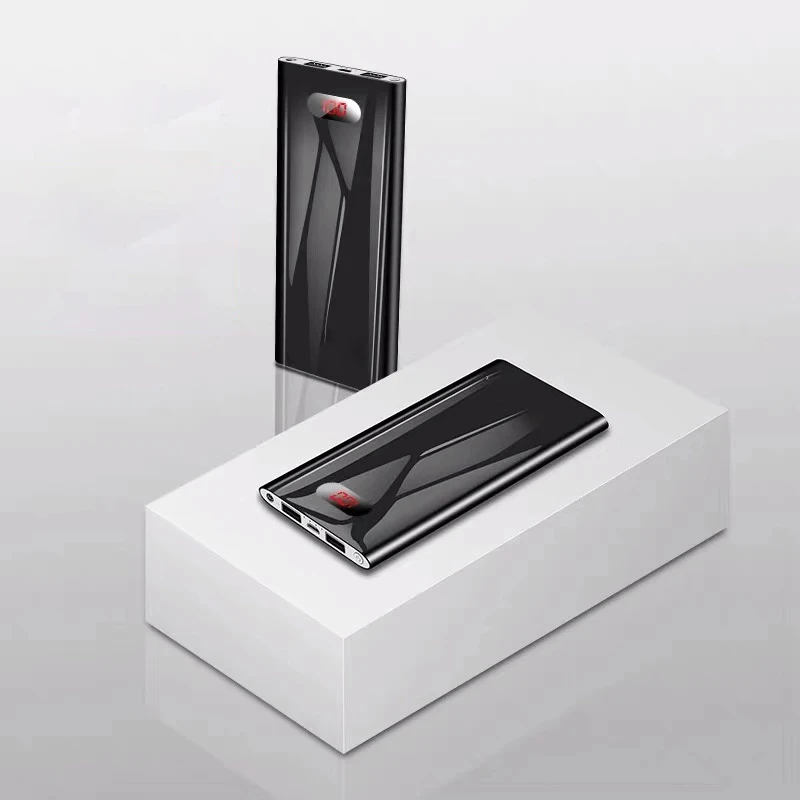Внешний аккумулятор 20000 мАч, быстрая зарядка, портативный внешний аккумулятор 20000 мАч, внешний аккумулятор, зарядное устройство для Xiaomi Mi 9 samsung - Цвет: Черный
