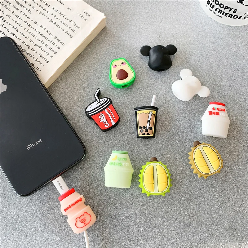 Защита от укуса кабеля для Iphone USB держатель аксессуар кабель мягкая кукла модель