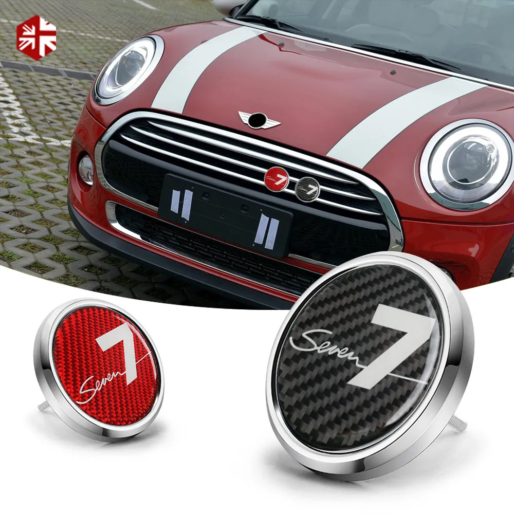 Углеродное волокно 3D переднего бампера бейдж с эмблемой Grill Стикеры для MINI Cooper F56 F60 R56 R60 F55 R61 R58 F54 R50 R57 R59 аксессуары