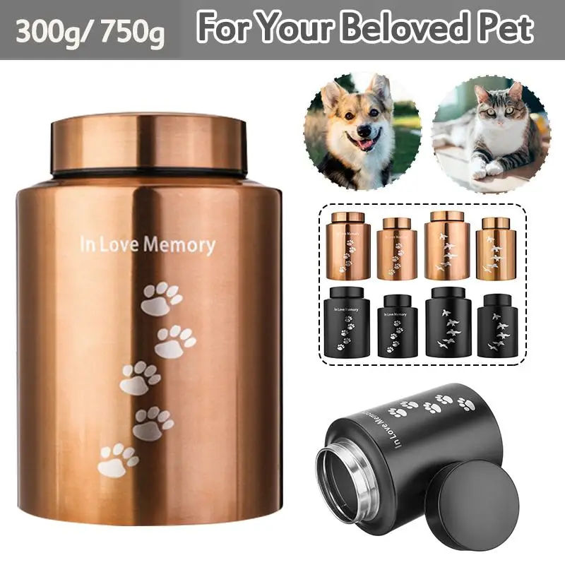 Urnas de acero inoxidable para mascotas, urnas para perros, gatos, pájaros, cremación, cenizas, urna, recuerdo de ataúd, columpio, Mini tanque de almacenamiento para mascotas