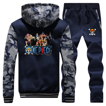 

Winter Men 2019 fashion man jacket+pants set one piece print tracksuits sweatpants Sets Hoodie Pant Thick Warm Sportswear Suits
