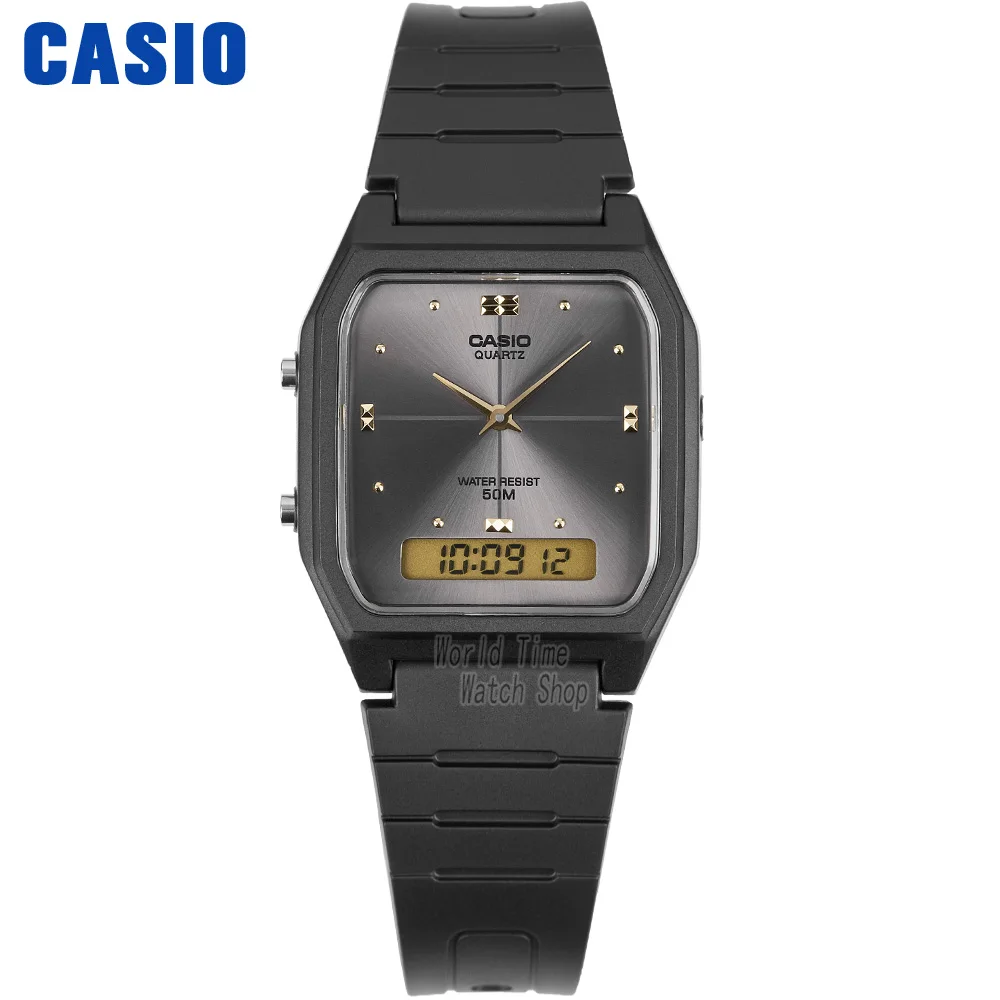 Casio часы золотые часы мужчины лучший бренд класса люкс двойной дисплей водонепроницаемые кварцевые цифровые мужские часы спортивные военные наручные часы relogio masculino reloj hombre erkek kol saati montre homme - Цвет: AW48HE8A