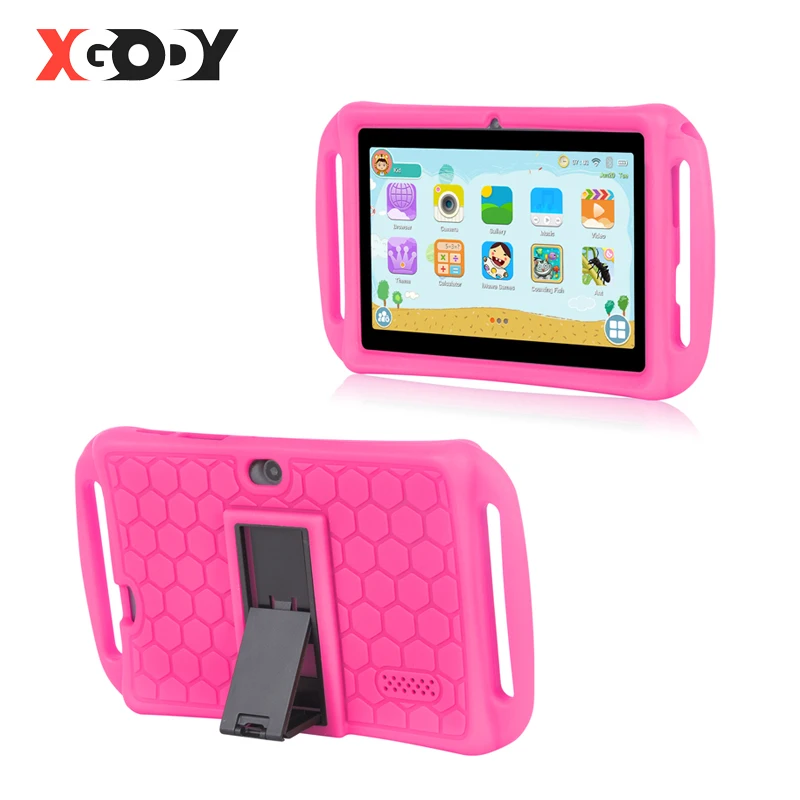 

XGODY 7 inch kids Tablet PC Android 8.1 for Children Tablets 1GB 16GB Quad Core Dual Camera WiFi Portable Tablet Silicone Case