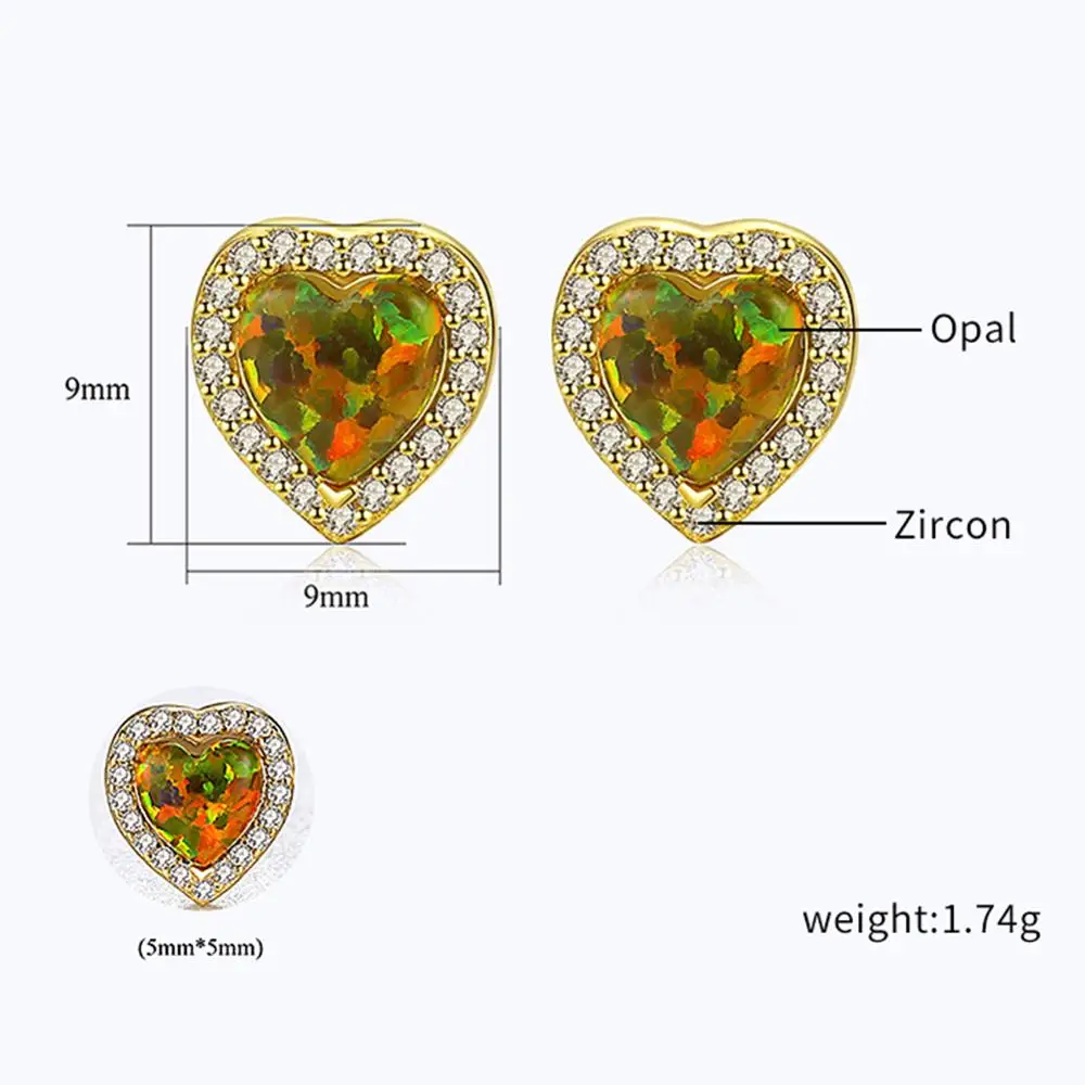 Огненный опал серьги гвоздики для женщин 925 пробы серебряные серьги любовь серьги с голубым опалом подарок хорошее ювелирное изделие