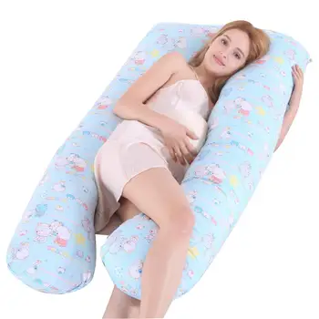 

Pregnant Women Sleeping Support Pillow Cotton Pillowcase U Shape Maternity Form Pillow Case Pregnancy Side Sleeper No Filler