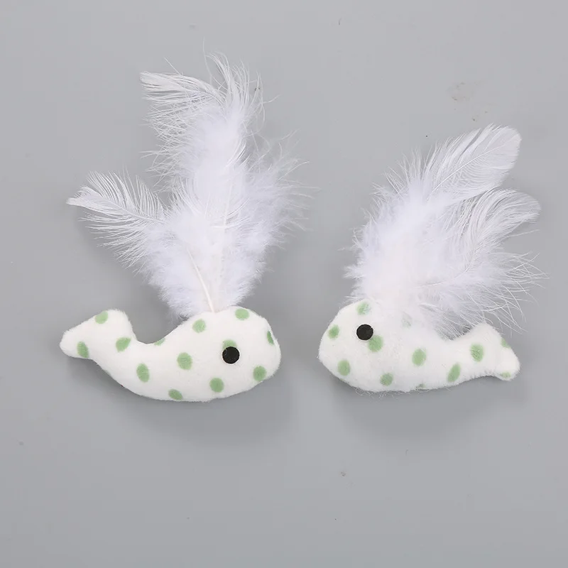 HolidayLife Cute Cat Toys Plush Fur Toys Fresh Funny Super Soft Whale Feather Plush Cat Toy Interactive Cat Toy Pet Supplies