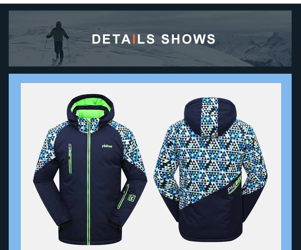 Зимний лыжный костюм с детектором; утолщенная Одежда для мальчиков; Комплект для улицы; куртка для сноуборда; брюки; зимний костюм-двойка; подходит для температуры-20-30 градусов