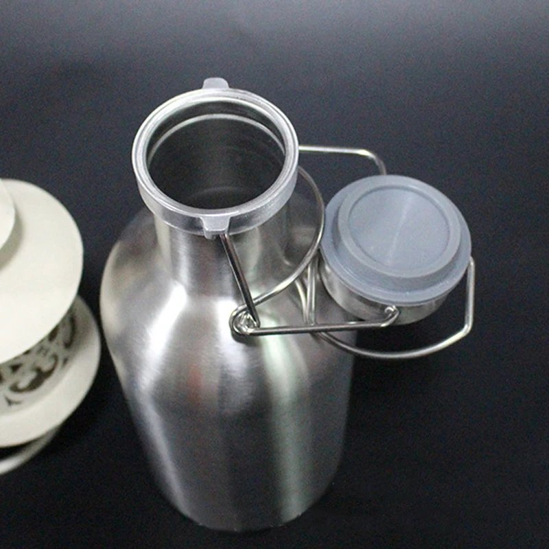 JX-LCLYL 1L/32oz New Stainless Steel Beer Growler Swing Top Beer Bottle Home Brew Tool