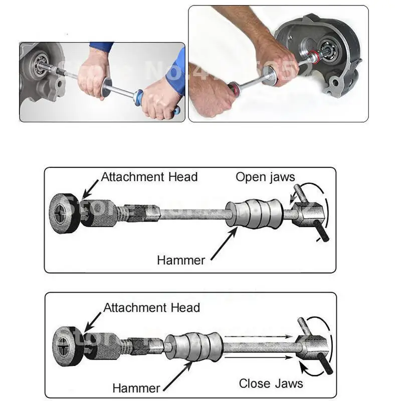 5PCS Blind Hole Slide Hammer Inner Bearing Puller Internal Bearing Blind Hole Remover Extractor Puller 10-32MM