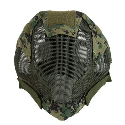 Hunting Full Face Metal Steel Mesh Helmet Military Tactical Combat Airsoft Paintball Wargame Protector Outdoor Sports Helmets - Цвет: WLDG