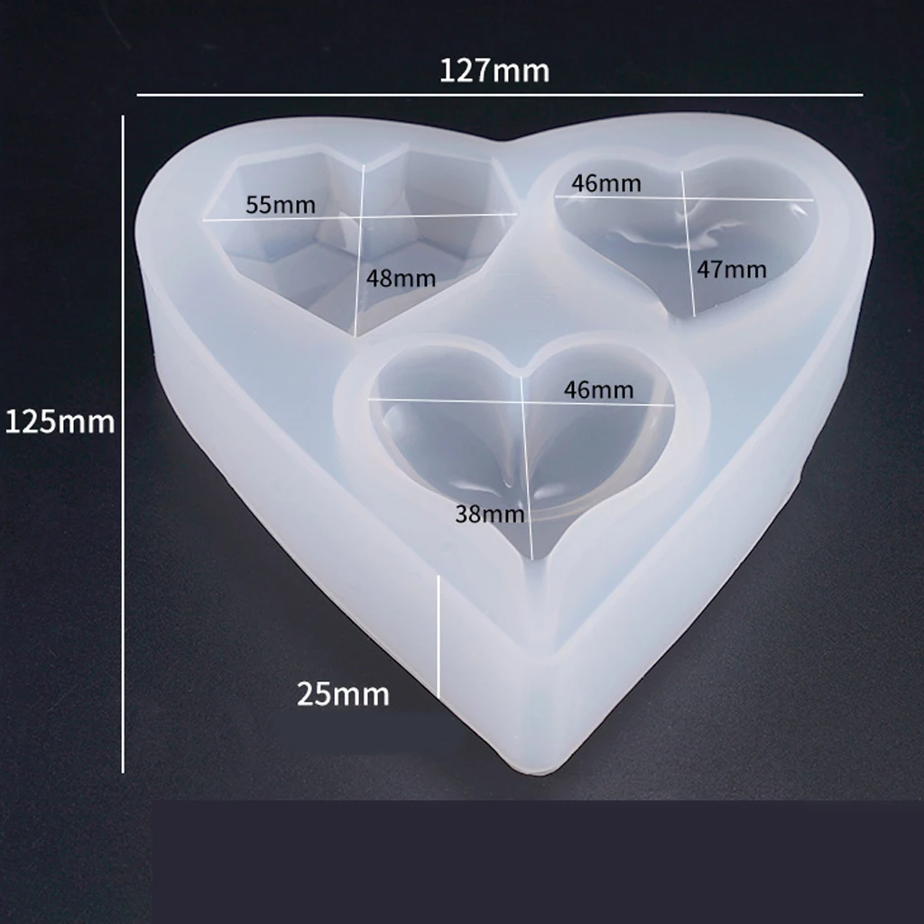 Heart Silicone Ornaments Mold Resin Casting Mold Jewelry Making Mould Tools