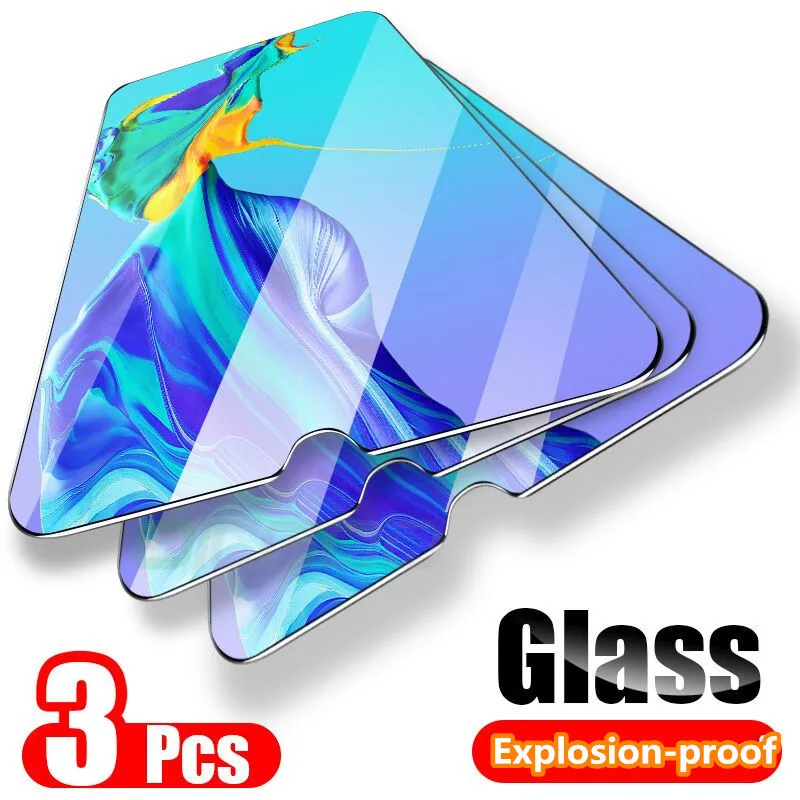 

4 Pcs Full Cover Glass on the Tempered Glass For huawei P20 Pro P30 P40 Lite Glass Mate 20 30 Lite Screen Protector Glass Film