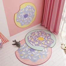 Детская комната мультфильм круглый ковер спальня полный милый нордический прикроватный поворотный стул маленький напольный коврик детская игровая площадка коврик