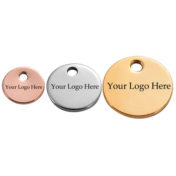 

Free Carved 25pcs Charms for DIY Logo Stainless Steel Stamping Tags Necklace Logo Brand Tag for Logos