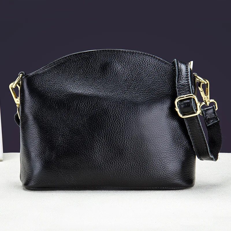 

Soft Leather WOMEN'S Bag Simple Guangzhou New Style Single-shoulder Crossbody Bag Women's First Layer Leather Bag