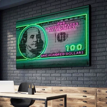 

Wall Art Home Decor Canvas Painting 1 Piece One Hundred Dollars Modern Picture Hd Printed Modular Modern Poster For Living Room